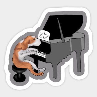 Dog Playing Piano Funny Sticker